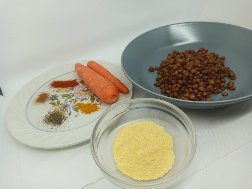 Ingredienti ricetta hamburger di legumi vegani